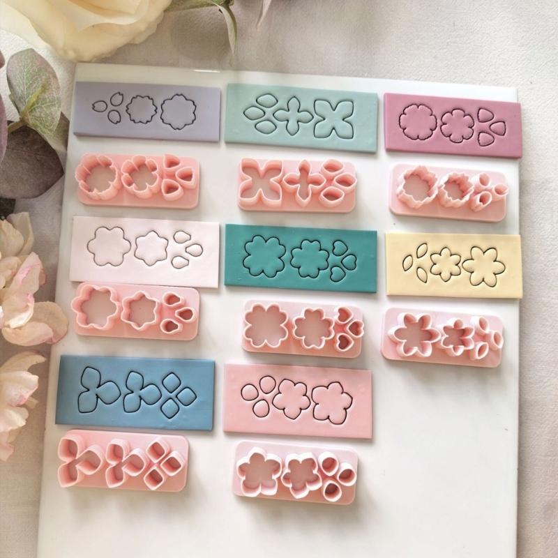 Creative Flower Petal Mold Set 8 Pieces Silicone Clay Tools Earring Making Molds For Handcrafted Earrings And Charm