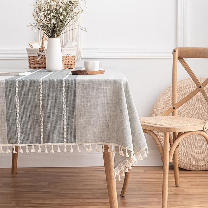 

New Cotton And Linen Tablecloth Round Rectangular Table Cloth Waterproof Table Cover for Dining Coffee Table Kitchen Decoration 60x60cm 1pcs