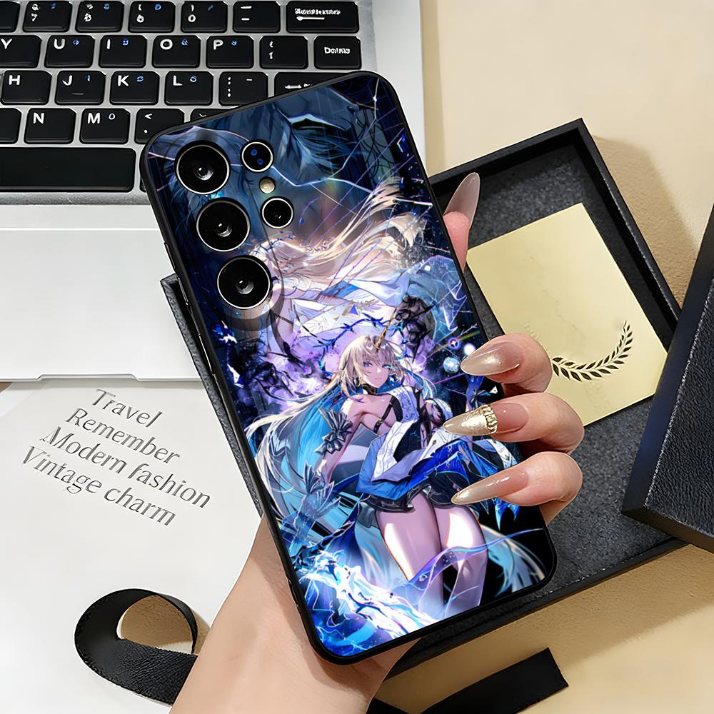 

Cute Cartethyia Wuthering Waves Phone Case For Samsung S26 S25 S24 FE S23 S22 S21 Plus S20 Ultra Note20Ultra Black Soft Shell Galaxy S25 Plus