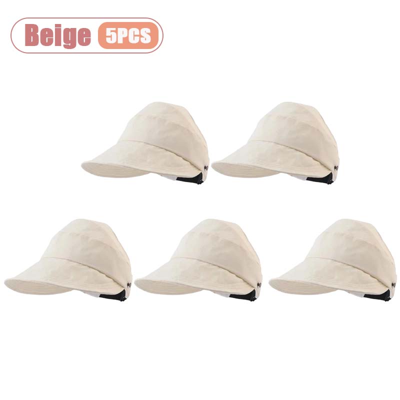 1-5PCS Women‘s Summer Sun Protection Hat Visor Face Cover Bucket Cap Korean Style Baseball Hat for Outdoor Beach Travel