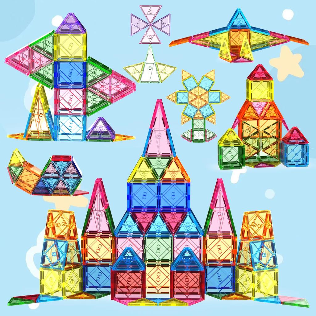 Transparent Magnetic Building Educational Building Blocks for Ages and Boys and Safe ABS Includes Japanese Instructions 88-Piece Blocks, 7.5cm, Toy,