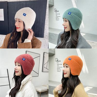 Chapeau d'hiver en fausse fourrure pour femme, couleurs acidulées, à la mode, tricoté, Style Kpop, bonnet doux, Streetwear, nouvelle collection