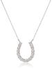 D Collection Diamond Platinum Pt900 Horseshoe Necklace for Women 0.2ct