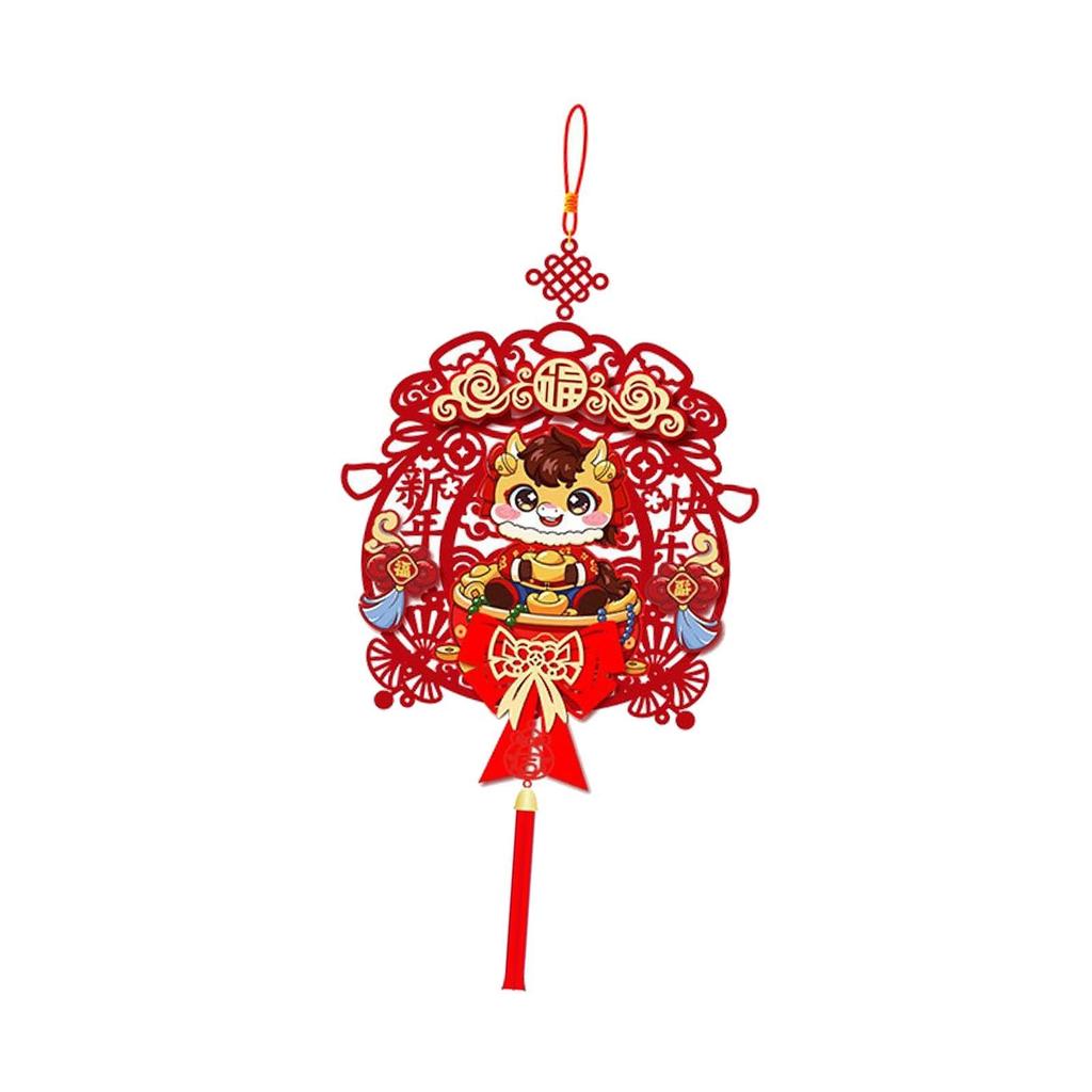 Zodiac Lunar New Year Pendant Elegant Tassel Hanging Decoration for Door Home Festive Decor 2026