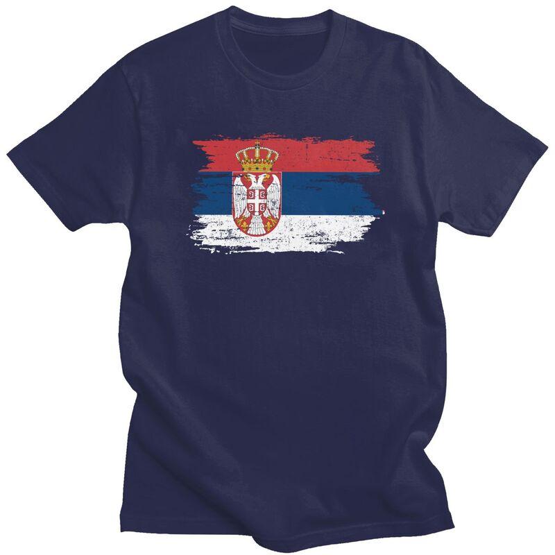Custom Serbia Flag T Shirt Men Short Sleeves 100 Cotton Tshirt Casual Serbian Proud Tee Tops Streetwear Tshirt