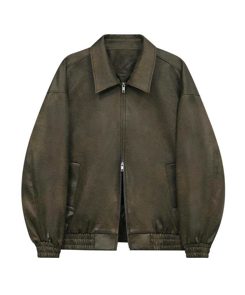 Standarderror 87-Stan009 [Renewal] Standard Blouson Suede Jacket Crack Khaki (C Type)