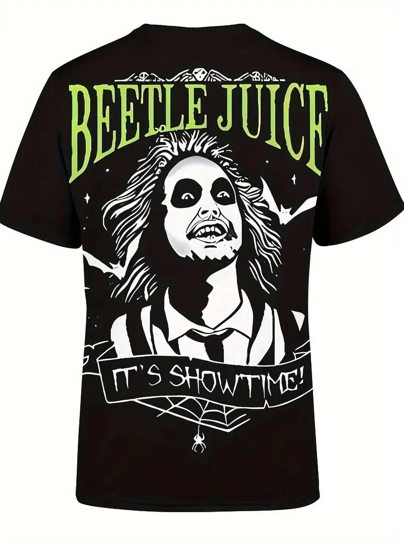 Mens Black Graphic Print Beetlejuice T-Shirt | Size Large S