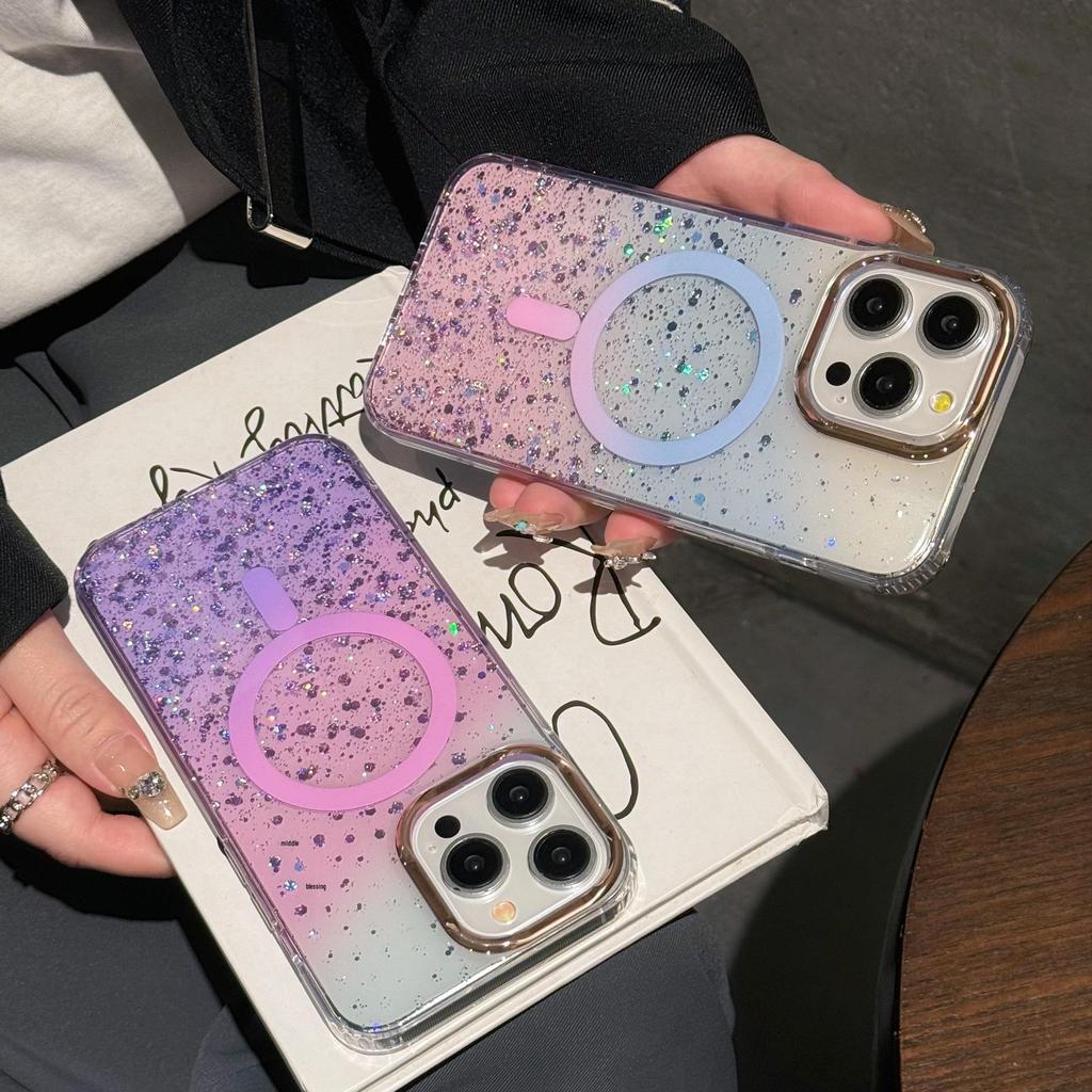 Apple iPhone 16/17 Pro Gradient Glitter Magnetic Case - Full-Coverage for Pro Max