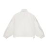 Li Ning Plain Letter Logo Striped Zipper Stand Collar Casual Jacket Women Jackets Cloud-White AFDS344-2