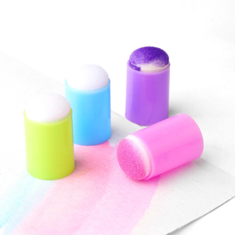 30PCS Craft Finger Sponge Daubers with Storage Box ,Drawing Project Finger Painting Sponge Set for Card Making, Painting, Stampi