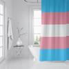 Aertemisi Transgender Pride Flag Rainbow Lgbt Shower Curtain Set With Grommets And Hooks For Bathroom Decor
