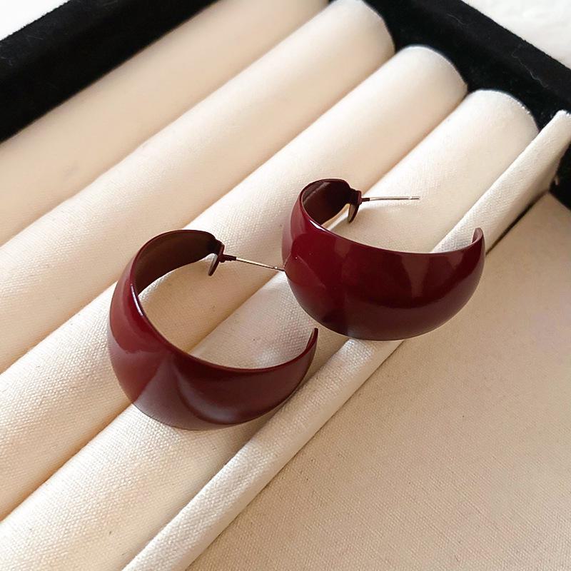 2024 Exquisite High-End Retro Silver Needle Red Heart Flower Earrings for Women