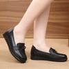 Shoes soft-soled women's comfortable single shoes autumn flat-soled non-slip medium and old women's shoes leather shoes black work shoes