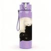 1PC Yin Yang Black White Cat 750ml Color Plastic Sports Water Bottle Leakproof Flip Straw Lid Suitable for Sports Office Home Use