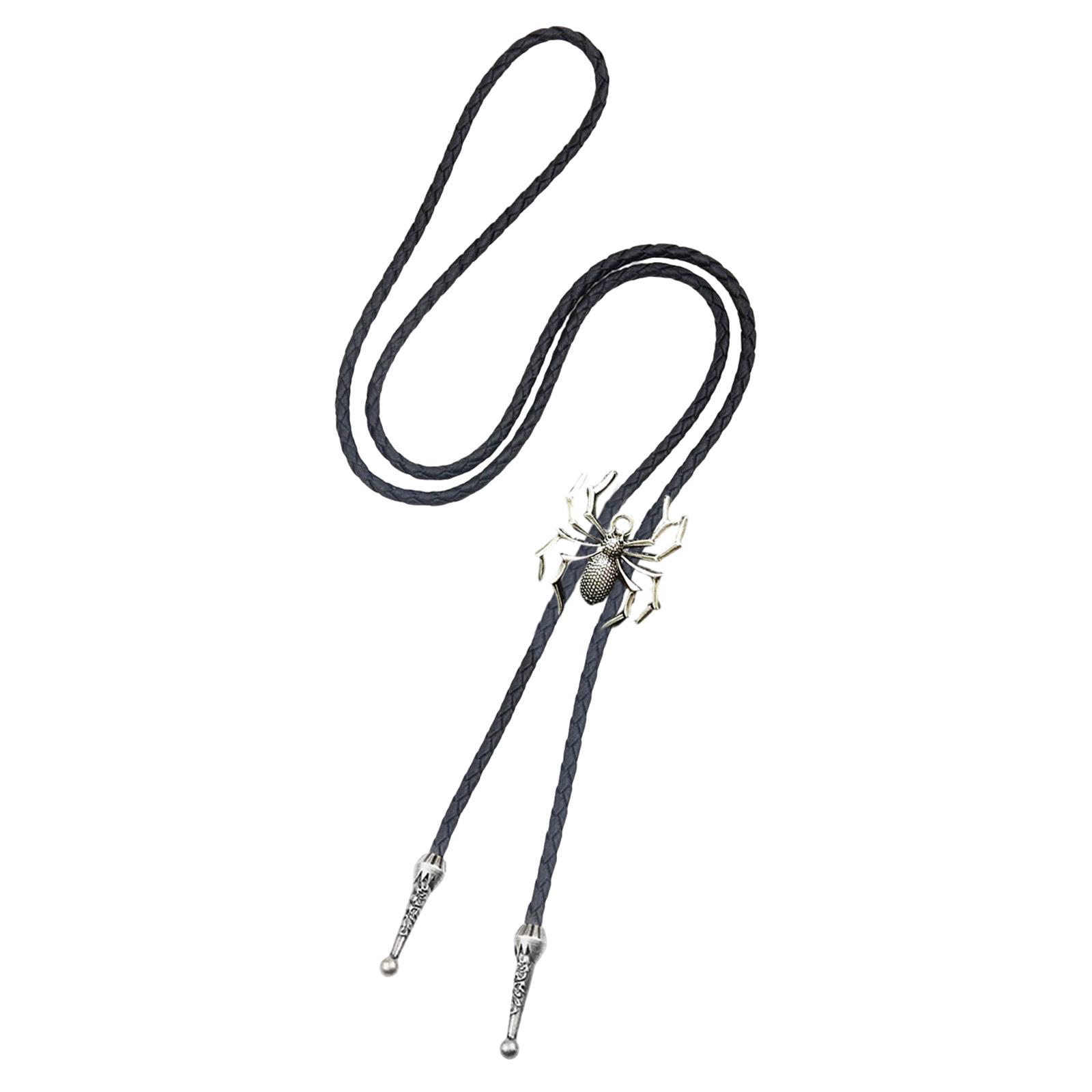 

Західний ковбойський шкіряний шнурок Боло краватка Вінтажний ковбойський аксесуар Металевий кулон у вигляді тварини скорпіона Краватка-намисто для чоловіків E