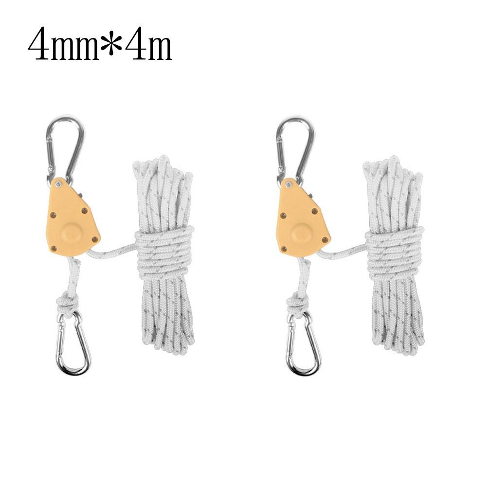 Outdoor Pulley Ratchet Rope Adjuster Tent Holder 4mm Thick Rope S(4mm*4m) белый