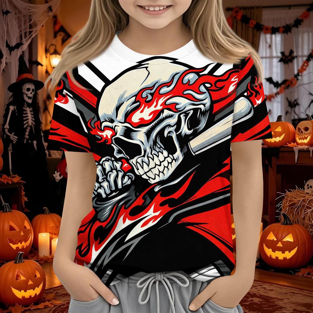 Kids Halloween Short Sleeve T-Shirt for Boys and Girls