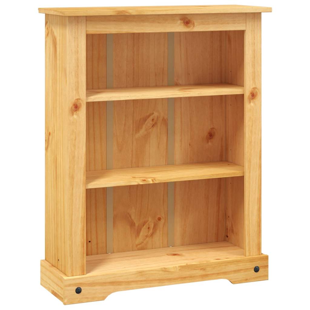 Bookshelf 3 Shelf Mexican Style Pine Wood 80 x 29 x 100 cm