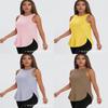 Workout Tank Top For Women With Side Slits Polyester Fabric For Yoga And Running