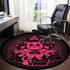 1pc Pink Kitty Chair Carpet for Office, Round Non Slip Durable Large Size Office Carpet, Suitable for Office