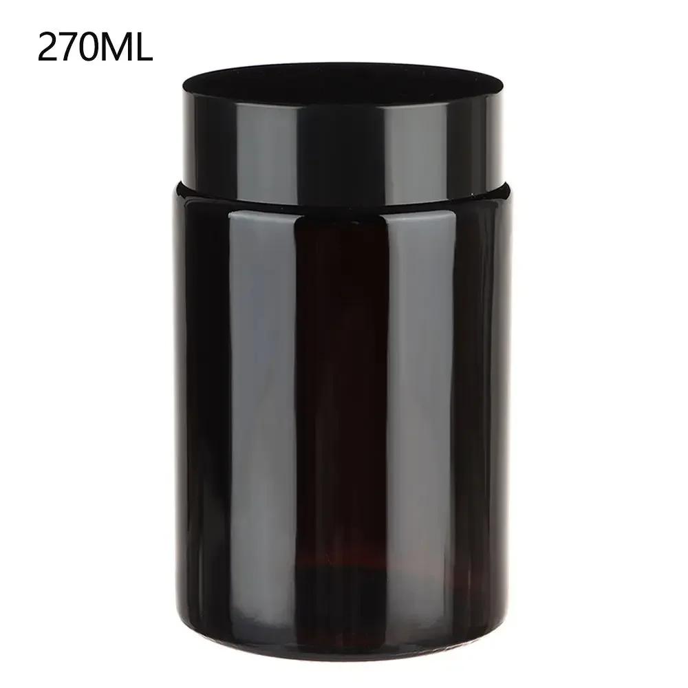 5ML-500ML Dark Brown Refillable Bottle Portable Glass Split Bottle Circular Tea Face Cream Bottle Travel Cosmetic Container Can