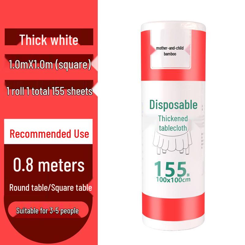 Thickened Waterproof Disposable Plastic Tablecloth for Round & Rectangular Tables