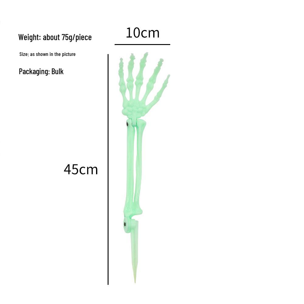 Halloween Skull & Skeleton Stake Set: 3-Piece Hand Bones & Head Decoration for Festive Props