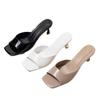 High Heels Sandals Women Summer New Plus Size 42 Square Head Slim Heels Women Slippers