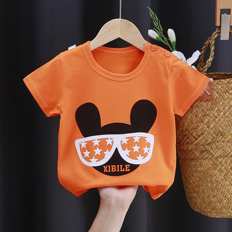 Cute Cotton Short-sleeved T-shirt Tops Children's Clothing Baby Clothes Cartoon