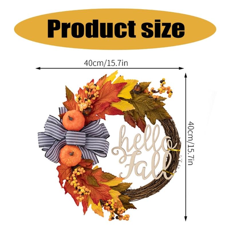 Fall Season Artificial Wreath Decors Decorative Wreath Hangings For Autumn Celebration Welcoming Touch Flower Rings
