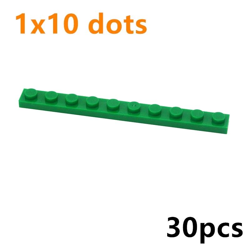 MOC Bricks Toys Educational Creative Compatible Brand Plate Thin Long Dots 30Pcs 4477 Building Blocks 1x10 1*10 for Kid