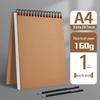Top-Bound 8K Thick 160g A4 Blank Sketchbook, Coil Binding, 16K Art Drawing & Painting Book.