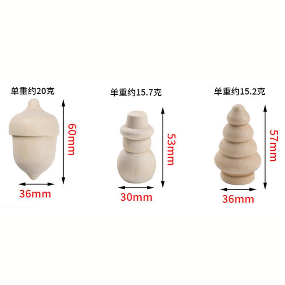Unfinished Wooden DIY Tree Painted Crafts DIY Blank Acorn Blank Painting Toy Miniature Christmas Supplies Decoration Kids Gift