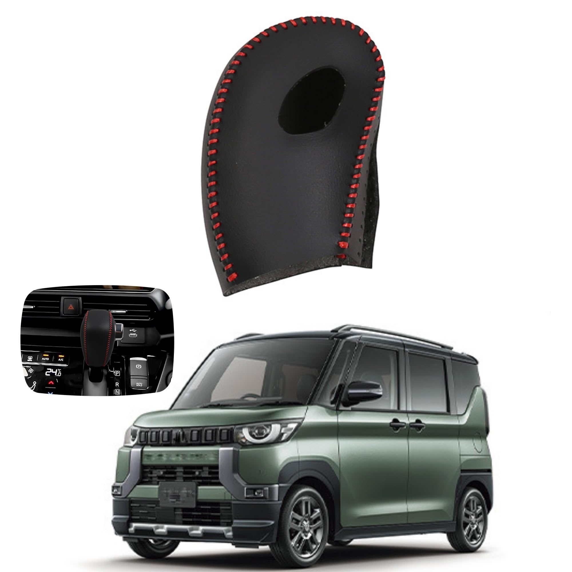 

Glealcco New Fit Delica Mini 30 Series Custom Parts Console Shift Knob Cover For shift knob cover чорний