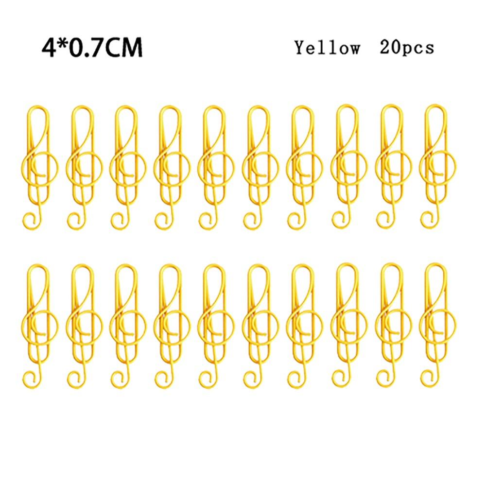 20PCS/Set Music Note Music Note Metal Paper Clips Metal Music Note Shaped Paper Clip  Office