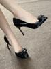 Fairy style high heels female cong yuan same bow side space stiletto single shoes