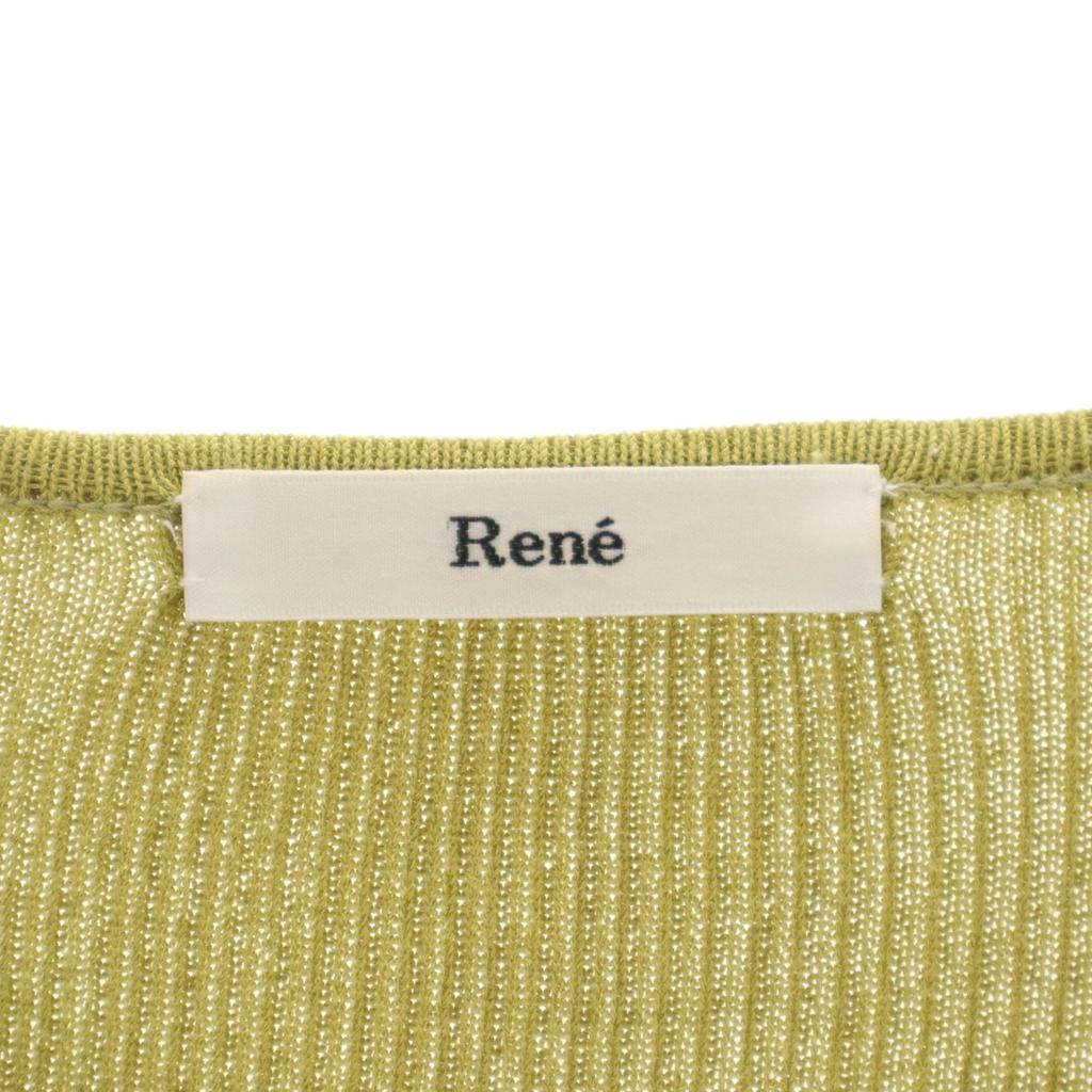 Rene made in Japan Long sleeve Zip-up Rib knit cardigan 38 Green system Women Used