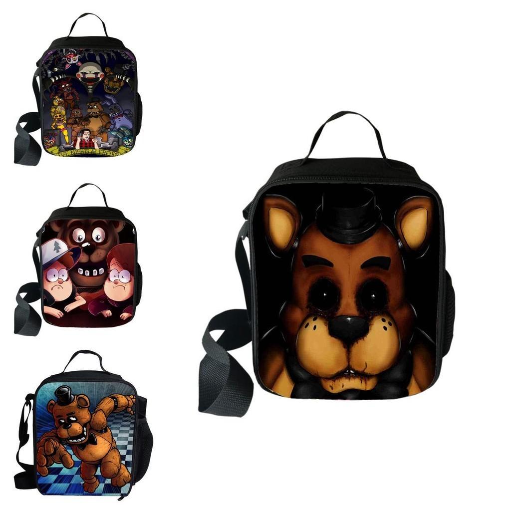 Large Capacity Five Nights At Freddy's 3d Printed Insulated Lunch Bag For Versatile Use