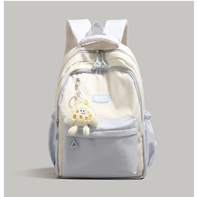 Premium Contrasting Color Backpack 2025 New Fashion Female College Student Schoolbag Large Capacity Backpack Short Trip Bag