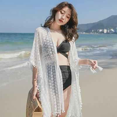 Women's White One-Piece Swimsuit Cover-Up: Water-Friendly, Loose-Fit, Perfect for Beach or Hot Springs.