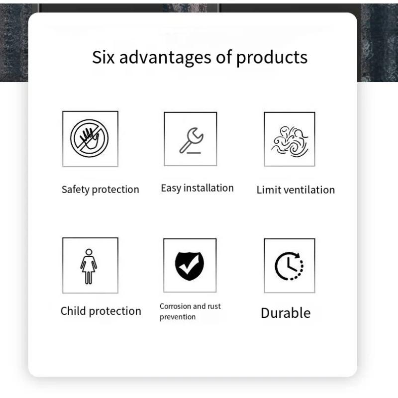 Limiteur de porte fenêtre Sécurité bébé enfant animal de compagnie Kits de verrouillage à chaîne de sécurité Acier inoxydable Limiteurs de fenêtre à battant