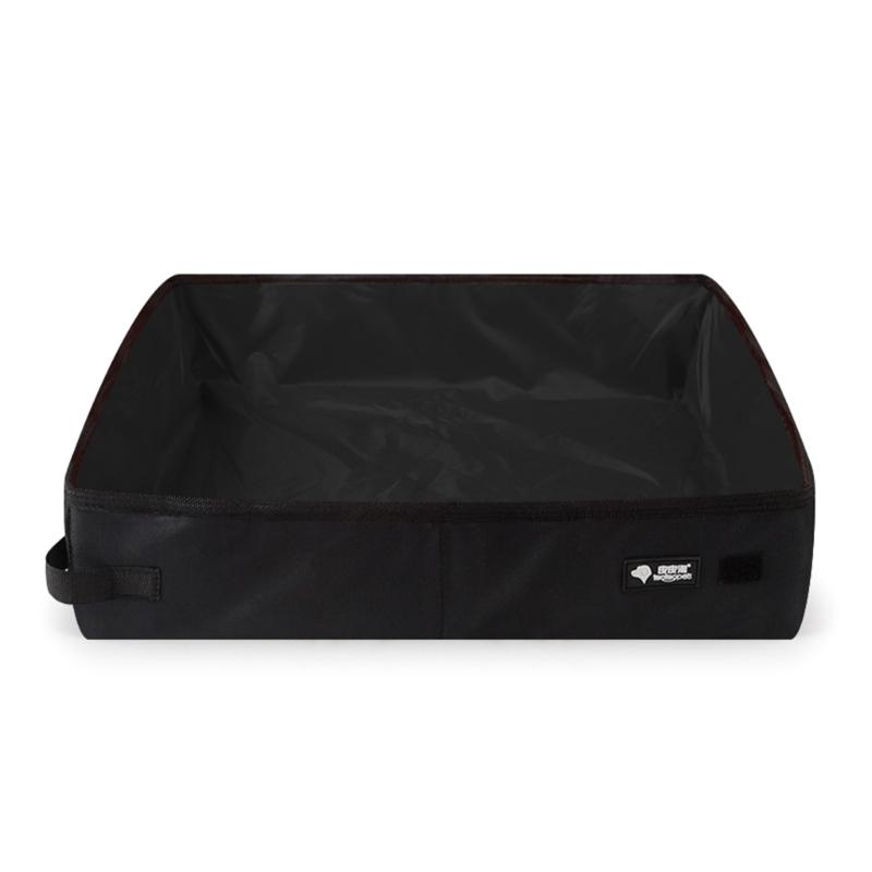 

Кошачий туалет для путешествий, портативный складной туалет с противоскользящим дном, водонепроницаемая подкладка для средних кошек, дропшиппинг S чёрный