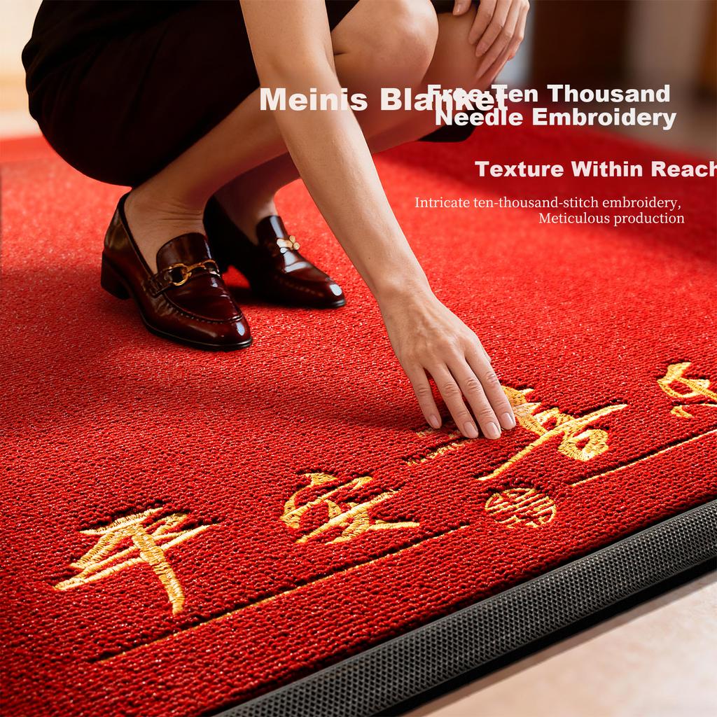Southern Life Premium Entrance Floor Mat Luxury Thickened Red Anti-Slip Door Mat High-End Carpet