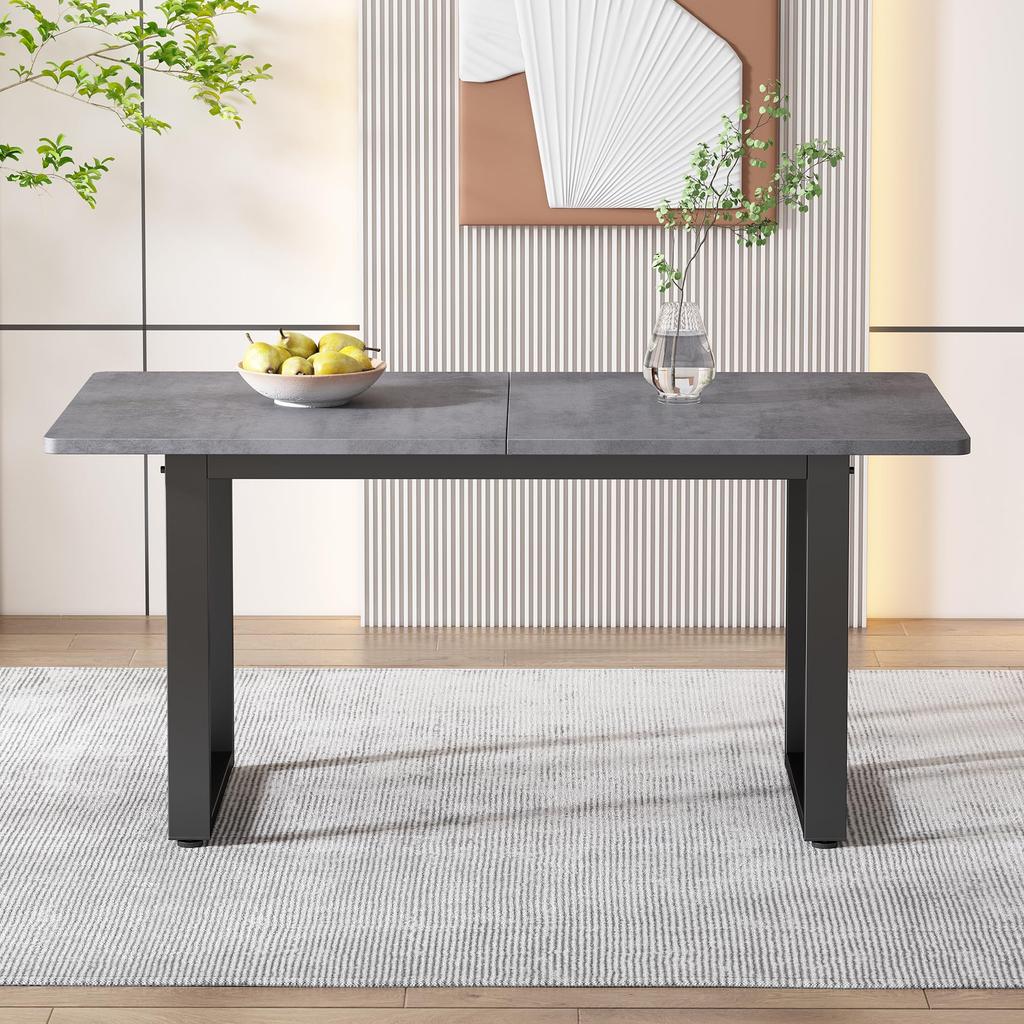 Flieks Dining Table Industrial Style, Modern Kitchen Table for Living Room and Dining Room