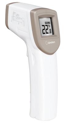 Dretec Strålnings Termometer Matlagningstermometer för Matlagning Termometer för Friterade Sötsaker Digital Vit Beröringsfri Livsmedel, Olja, Tillverkning,
