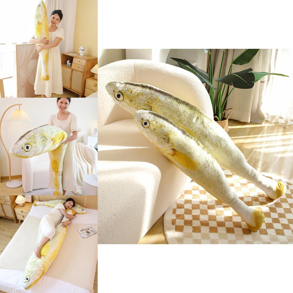 Entzückendes Großes Gelbes Fisch Plüschtier Kissen Für Chinajoy Fans 180cm Höhe!