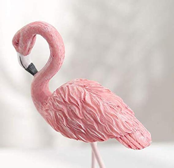 Flamingo Interior Decor Pink Ornament Cute Decorative Resin Bird Ornament Set of 3 HP0131 of (YISHUI) (Set 3)
