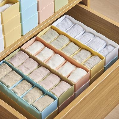 Organisateur de tiroir à sous-vêtements et chaussettes: Boîte de rangement en plastique pour armoires et dortoirs