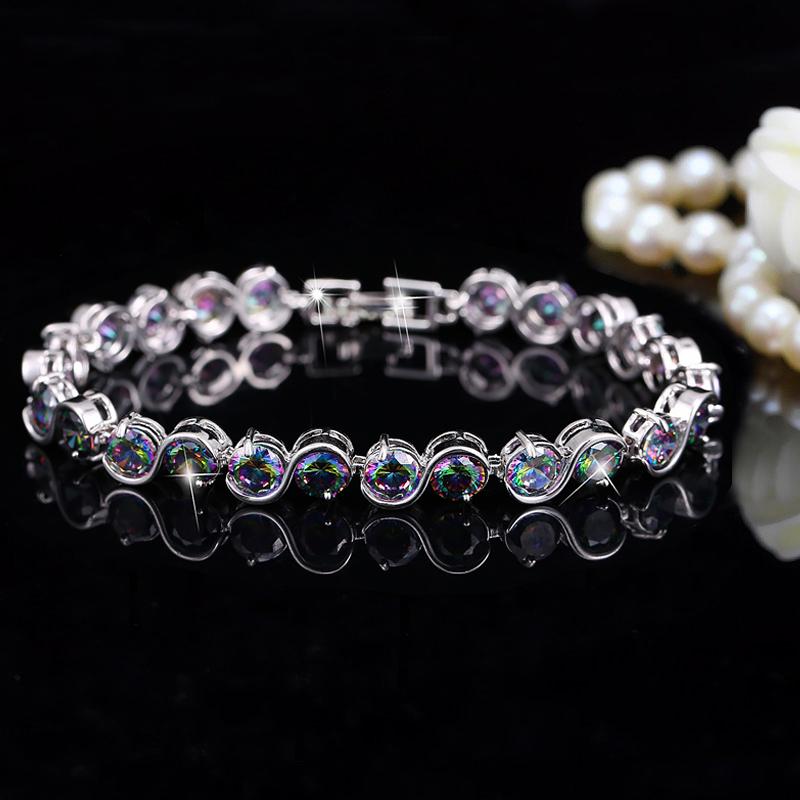 

Женские разноцветные браслеты WWJ Mystic с цирконием разноцветный