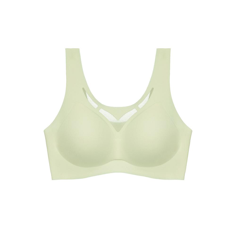 New Gathering Pullover Vest Underwear Women Wide Straps Glossy Seamless Sports Bra